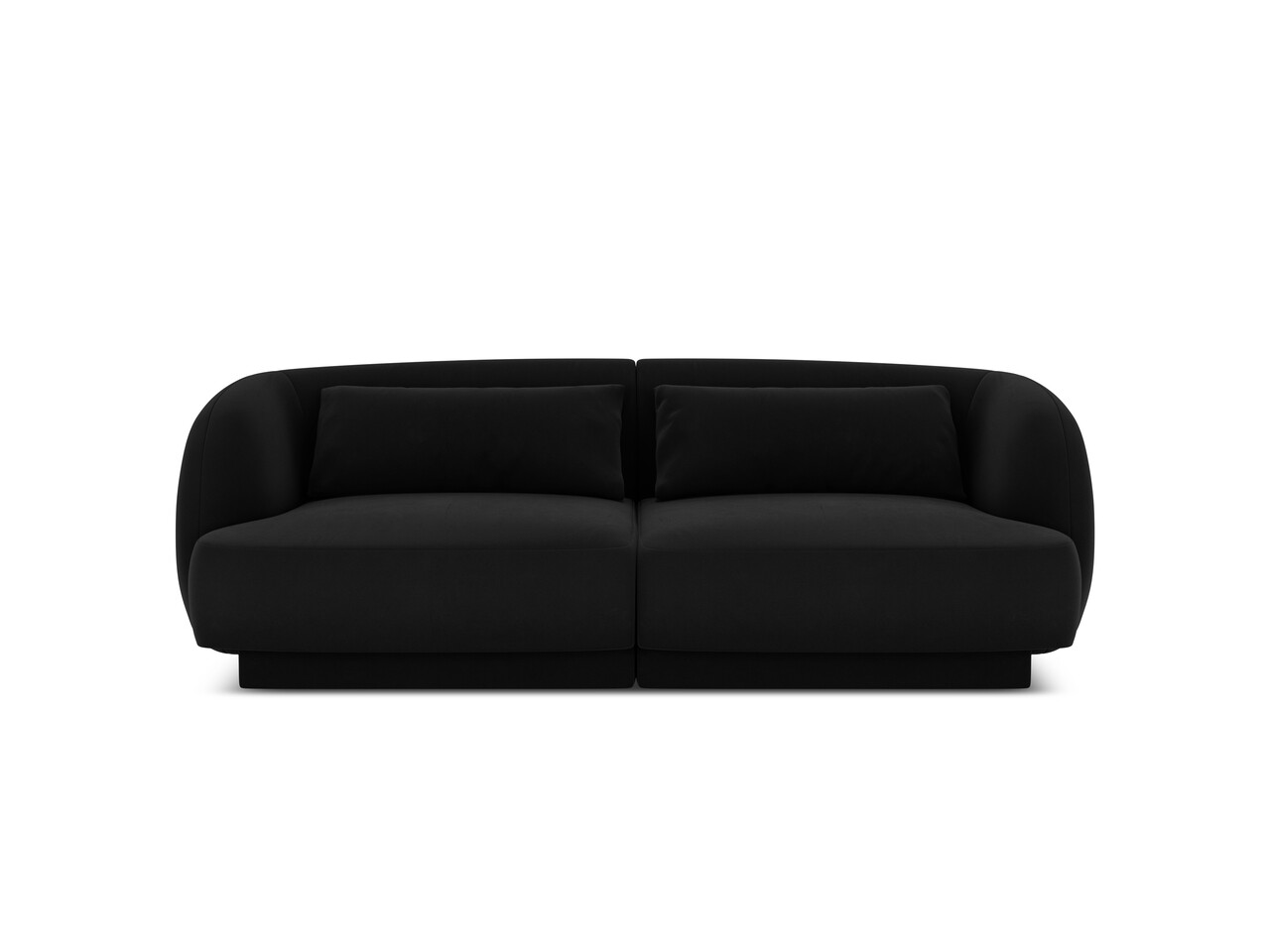 Canapea 2 locuri, Tulum, Cosmopolitan Design, 180x90x70 cm, catifea, negru - imagine 7